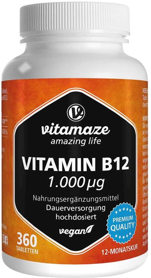 Vitamaze Vitamin B12 1.000 μg hochdosiert vegan 360stk