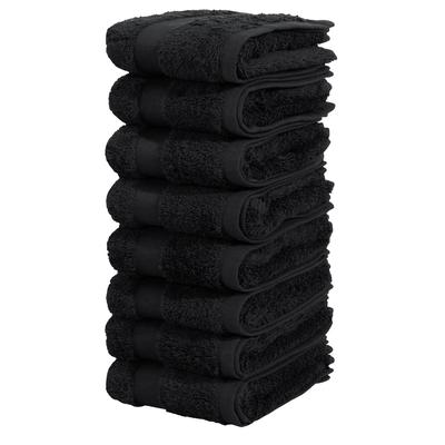Gaestehandtuecher OTTO HOME "Vanessa, 8 Gästehandtücher, 30x50cm, in Standard- und Premium-Qualität", schwarz, B:50cm L:30cm, Walkfrottee, Obermaterial: 100% Baumwolle, Handtücher, Handtücher mit Bordüre, 100% Baumwolle, einfarbig, weich