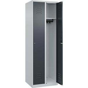 CP-Möbel Spind Classic PLUS, anthrazit, 2 Abteile, mit Zylinderschloss, 60 x 185 cm