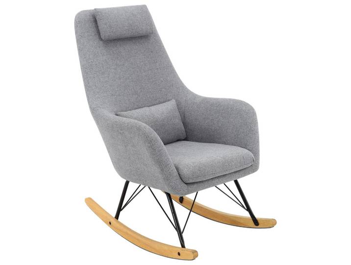 Jimmylee Stillstuhl Lisa, Grau, Schwarz, Eiche, Holz, Metall, Kautschukholz, massiv, Abstraktes, Füllung: Baumwollfüllung, 68x107.5x87 cm, Füttern, Stillen, Stillsessel