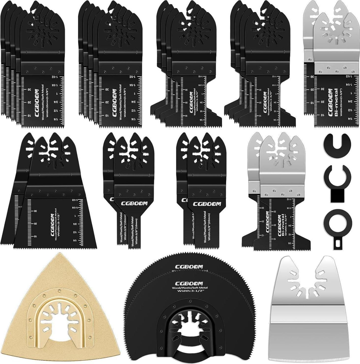 CGBOOM 28-delige multifunctionele gereedschapaccessoireset met diverse oscillerende zaagbladen