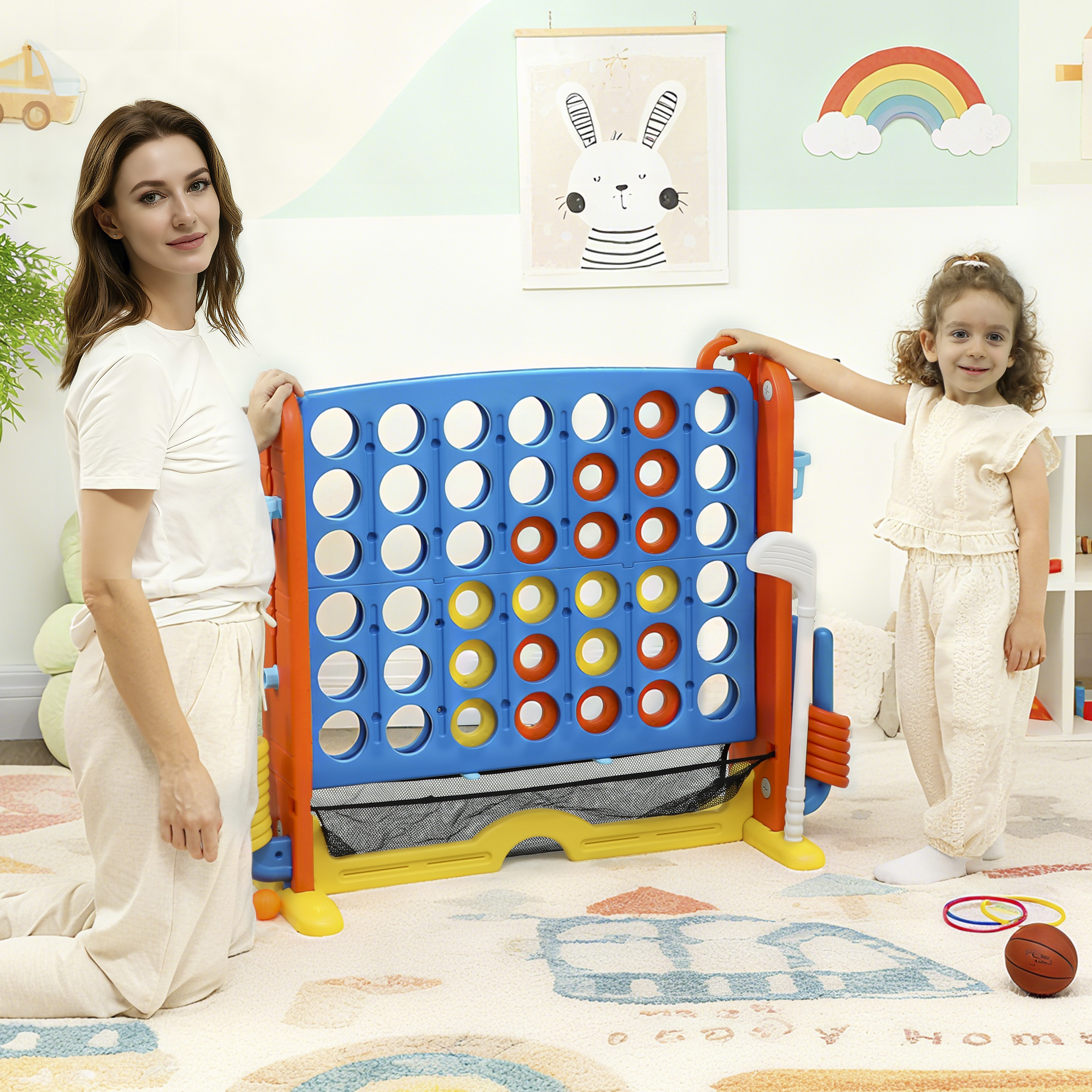 Aiyaplay Set giochi 4-in-1, con altezza regolabile e diversi accessori, in plastica, Multicolore   Aosom Italy