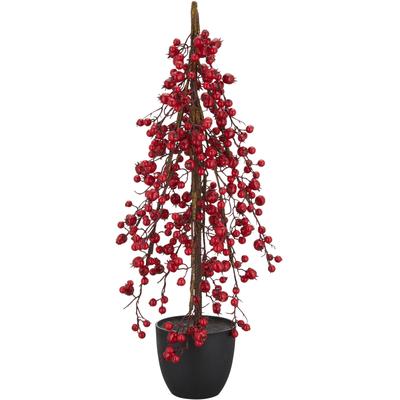 Winterliche Kunstpflanze CREATIV GREEN "Beerenbäumchen", rot, H:68cm, Kunststoff, Kunstpflanzen, in toller Größe