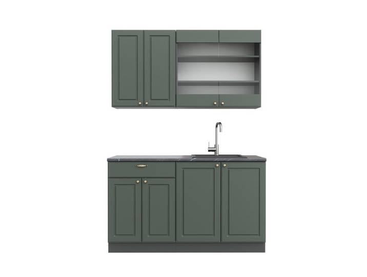 Cuisine Fame-Line 140cm sans PT Vert Or Campagne/Anthracite Vicco 38030