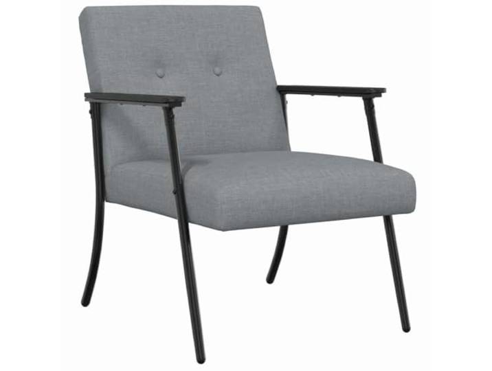 Sessel Hellgrau Stoff Modern Samtiger Bezug, Sperrholz-Stahl-Rahmen, Schaumfüllung, ergonomisch, pflegeleicht