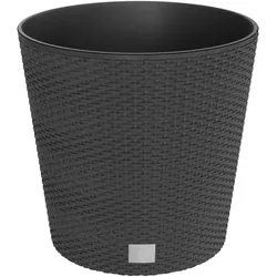 Helloshop26 - Hochbeet für Pflanzen und Blumen für Terrasse Garten und Innenbereich abnehmbar 35/37,5 l Rattan PP anthrazit 02_0038606