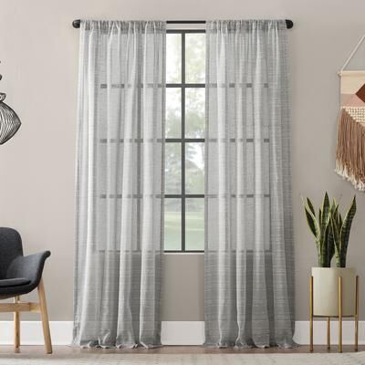 Clean Window™ Clean Window Textured Slub Stripe Anti-Dust Curtain Panel, Single Panel
