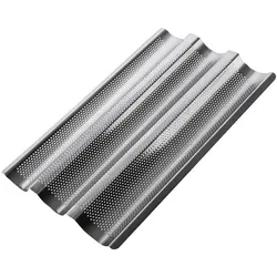 Baguetteblech für 3 Brote Baguetteform Knoblauch-/Kräuterbaguette 38cm Edelstahl