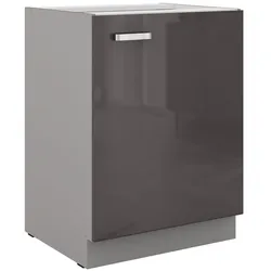 Küchen Unterschrank 60 Hochglanz Grau Küchenzeile Küchenblock Küche Grey Bianca
