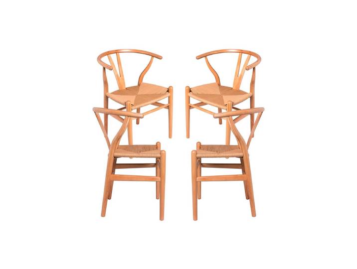 4er Set Wis Holz Stühle - Braun