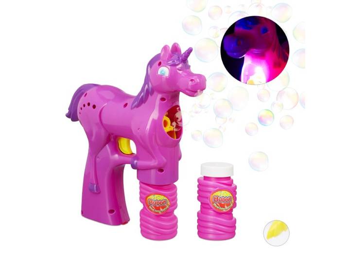 Relaxdays Lot de 2 pistolets à bulles Licorne