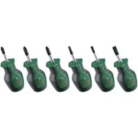 Kurzschraubendreher Set, 6-teilig grün/schwarz