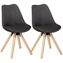 WOHNLING 2er Set Esszimmerstuhl LIMA WL5.026 anthrazit