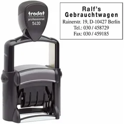 Trodat, Stempel, Textstempel, individualisierbar 5200 selbstfärbend schwarz