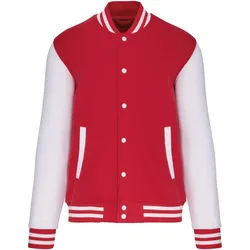 Kariban Unisex Fleece Jacke 'Teddy' College K497 red/white XXL