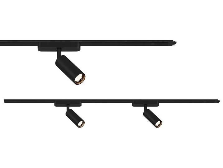 Briloner Luxtrail Système de rail\, kit d'extension pour démarrage / complet kit\, 2xspots\, orientables\, noir\, 1m\, utilisables individuellement uniquement avec une alimentation électrique