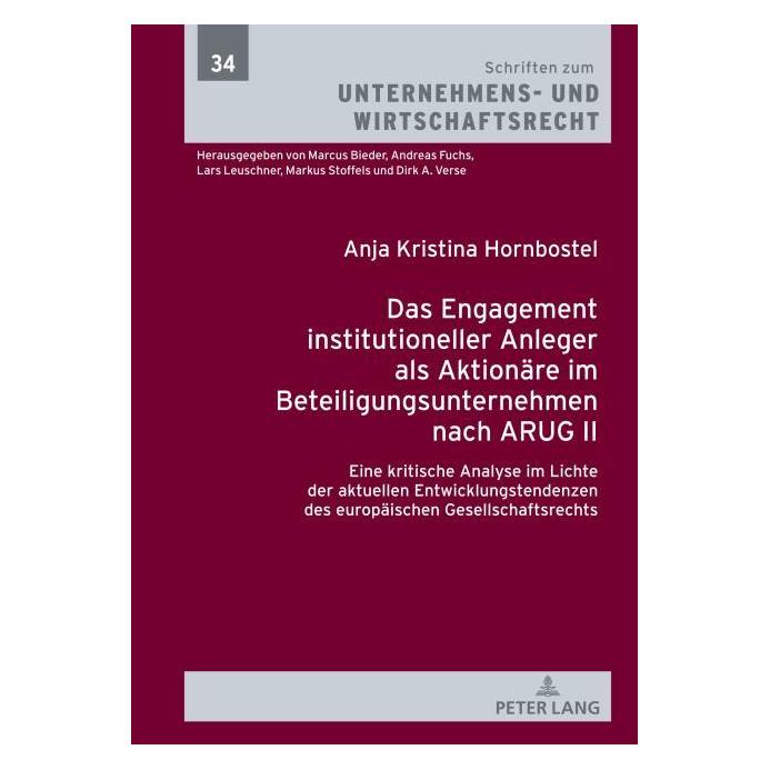 Peter Lang Hornbostel:Das Engagement institutionel (Deutsch, Hardcover, Anja Kristina Hornbostel) (67841617)