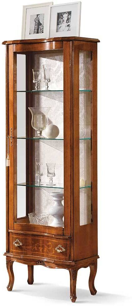 Pharao24.de Schrank Vitrine in Nussbaumfarben italienisches Design