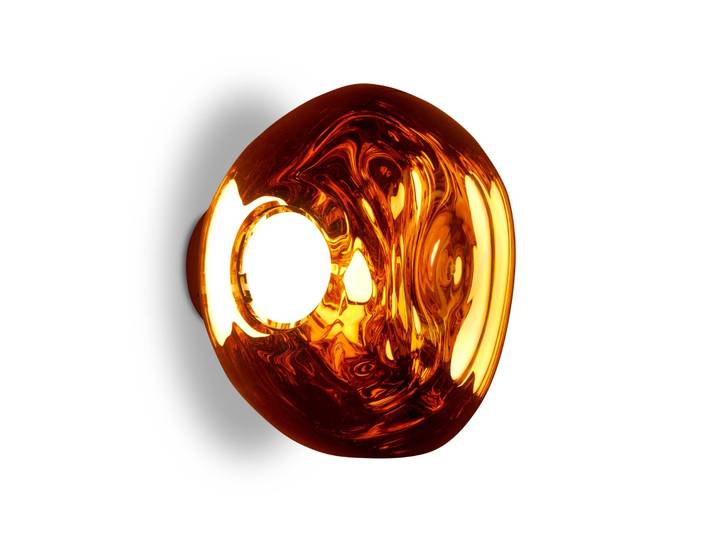 Tom Dixon Designer Wandlampe Melt Surface Mini, dimmbar, kupfer, für Wohn- / Esszimmer, Kunststoff, Design, Wandleuchte, Wandlampe Innen
