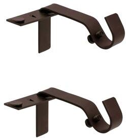 "Kenney® Fast Fit™ 5/8"" No Measure Curtain Rod Brackets, Set of 2, Brushed Nickel"