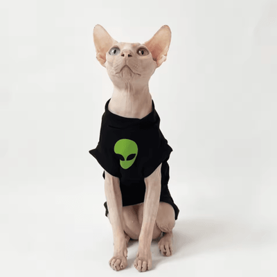 Inspire Picks Fashion Sphynx Cat Cotton Coat Soft Striped Winter T Shirt For Sphynx & Devon Rex Cats m