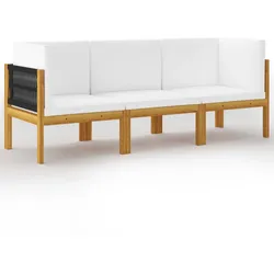 vidaXL 3-Sitzer-Gartensofa mit Kissen Massivholz Akazie