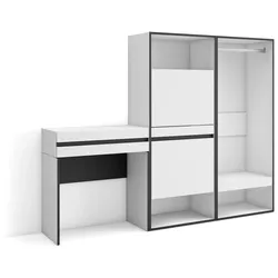 SKRAUT HOME Flurkonsole, Flurmöbel, 190x35x145cm, Mit Schublade, Schuhschrank, Offener Schrank, Moderner Stil, Weiß _ 479_4