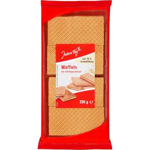 JedenTag Waffeln Vanille, Waffelschnitten, mit Vanillecreme, 250 g