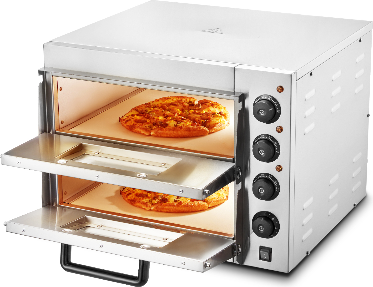 SucceBuy Advanced Commercial Pizza Oven Countertop - 16" Double Deck, Edelstahl, Electric Baking Delight