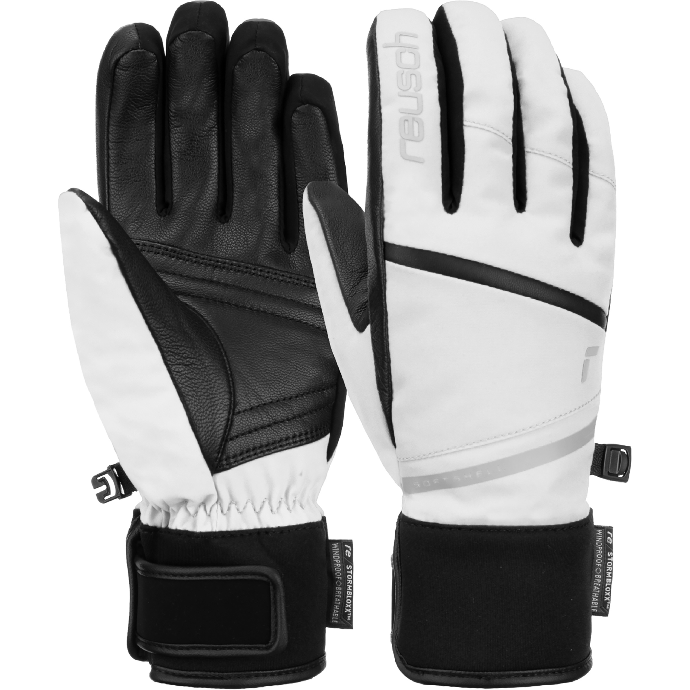 Reusch Tessa Stormbloxx Damen Skihandschuhe weiss Größe 7.5 Skifahren Widerstandsfähig Wasserabweisend