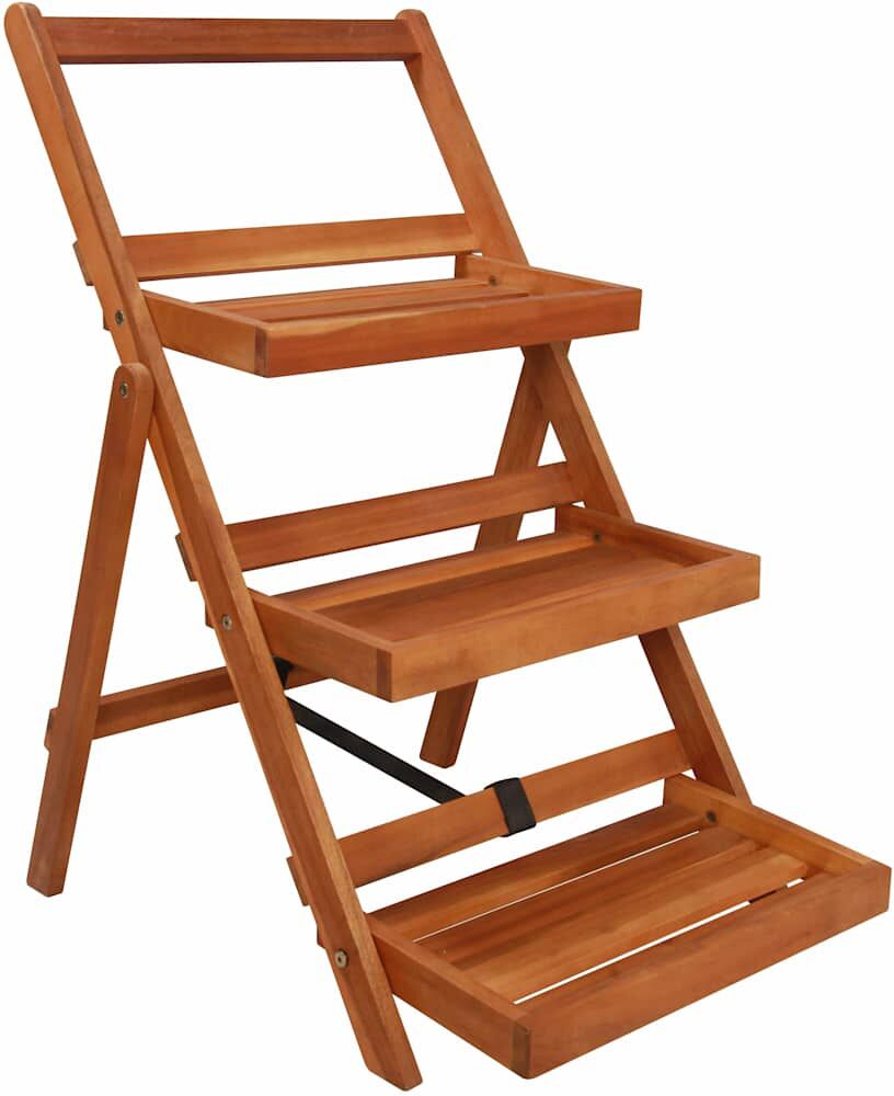 vidaXL Support de jardinière à 3 niveaux 50x63x80 cm Acacia solide