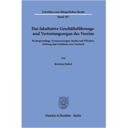 Imhof:Das fakultative Geschäftsführungs, Fachbücher von Karsten Imhof