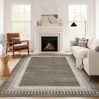 Garvee Modern Geometric Border Area Rug