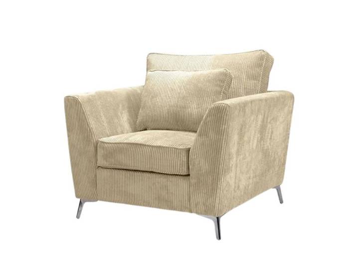 Fauteuil Isla velours côtelé beige
