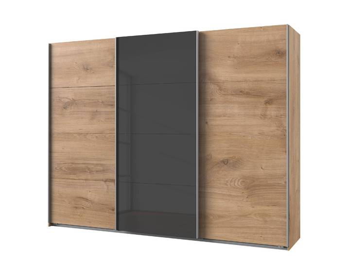 Schwebetürenschrank I 270cm Braun/Eiche Grandson Dekor/Graphit