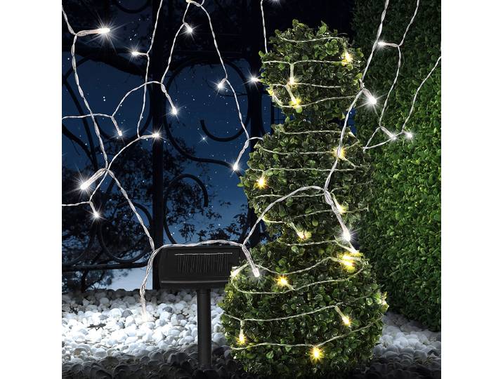Guirlande lumineuse solaire 33700-120 0 x 27 x 2000cm Transparent/Noir