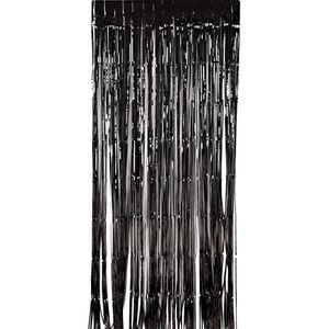 Oblique-Unique Lametta 528, glatt, schwarz, Vorhang selbstklebend, aus Aluminiumfolie, 92 x 245 cm