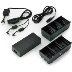 Zebra Zwei Batterieladegeräte mit 3 Steckplätzen (lädt 6 Batterien) mit Netzteil und Y-Kabel ZQ600 QLn o, Barcode Scanner Zubehör
