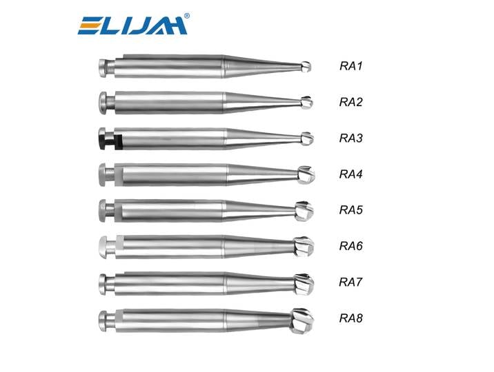 ELIJAH Dental 5 boîtes de fraises en carbure de tungstène pour pièce à main contre-angle basse vitesse, fraises rondes RA pour l'élimination des caries, outil dentaire
