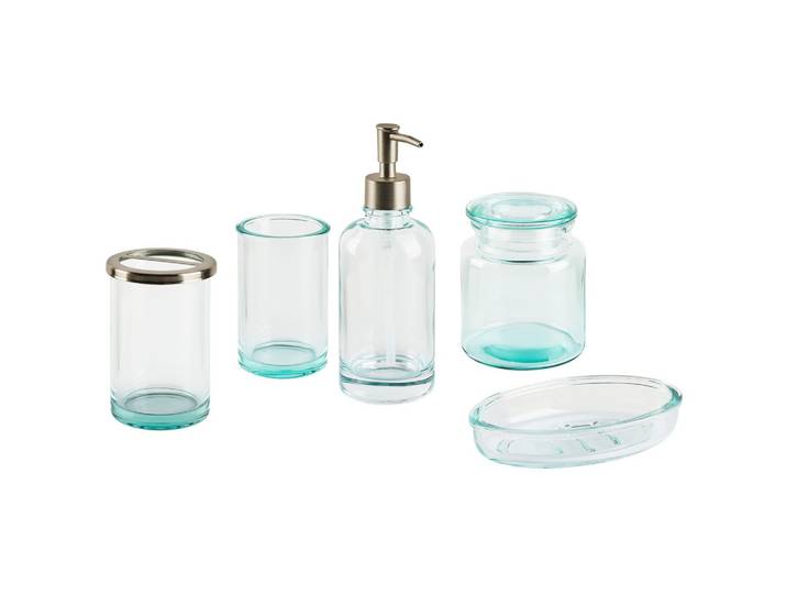 BADEZIMMER Set 5-teilig Glas mintgrün Amarga
