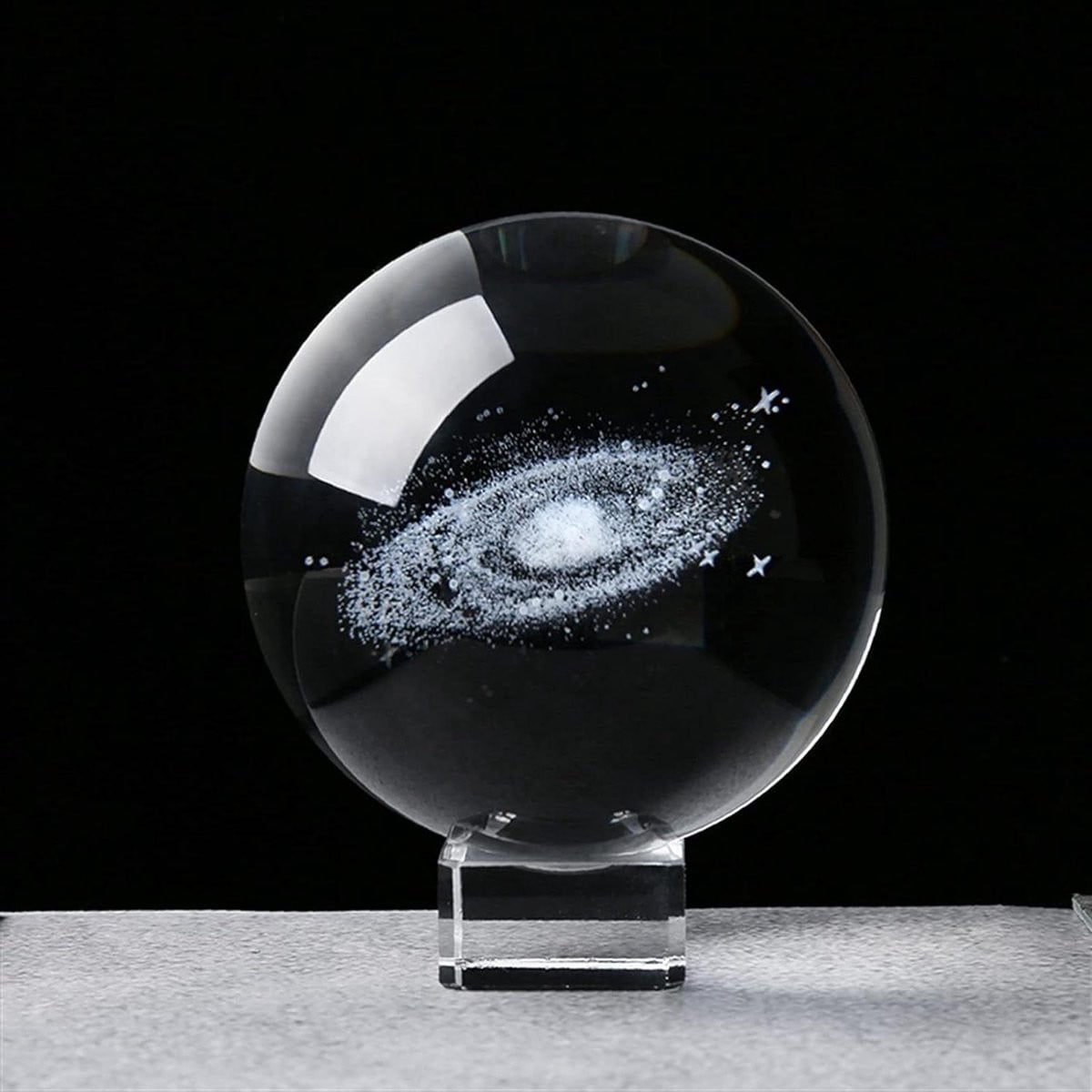 Kristallen Bol Planeten Model Transparante Huisdecoratie met Kristallen Poot 6 cm