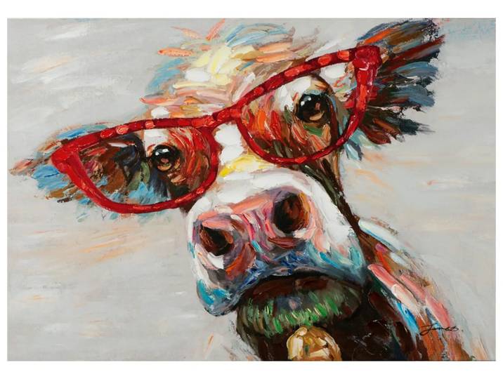 Bild Bunte Kuh mit Brille image LAND