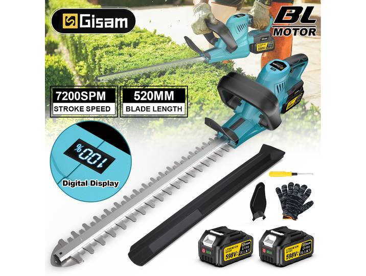 Gismis – taille-haie électrique sans balais, 20000 tr/min, efficace 2000W, outils de taille des arbustes de jardin sans fil pour Makita, broche de batterie 18v