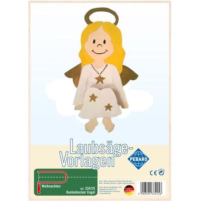 PEBARO 334/2S - Laubsägevorlage Kantenhocker Engel, 1 Platte, Größe DIN A4