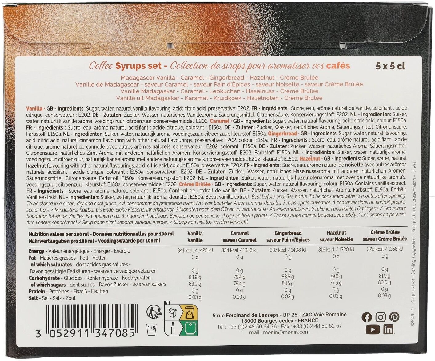 Le Sirop de Monin COFFEE SYRUPS SET 5x0,05l