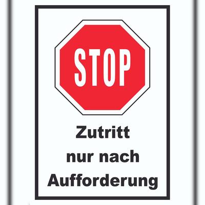 HB-Druck Stop Zutritt nur nach Aufforderung Schild A6 (105x148mm)