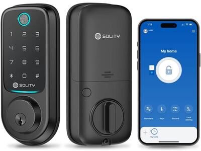 Solity GT10BKBK Matte Black Smart Lock
