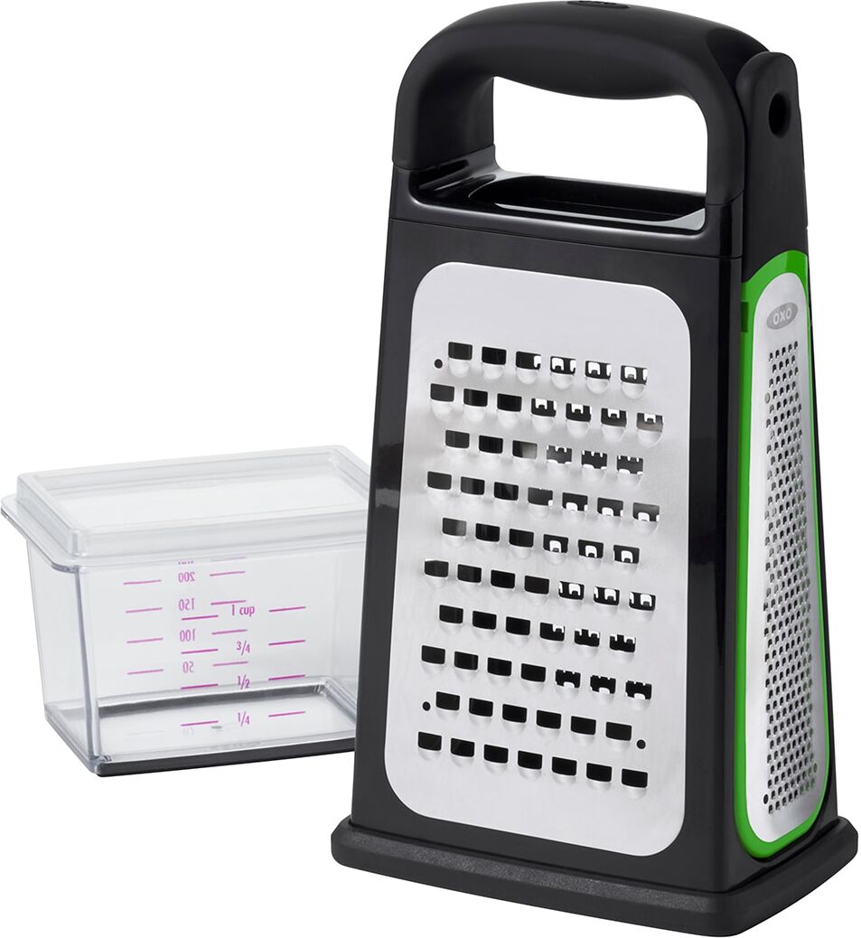 Oxo Rallador 3 caras con rallador zester incorporado Good Grips . Acero cepillado