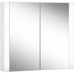 Schneider EASY LED-Lichtspiegelschrank, 2 Doppelspiegeltüren, 70x70x14cm, 175.070.01.0201, Ausführung: CH-Norm/Korpus weiss/3000K