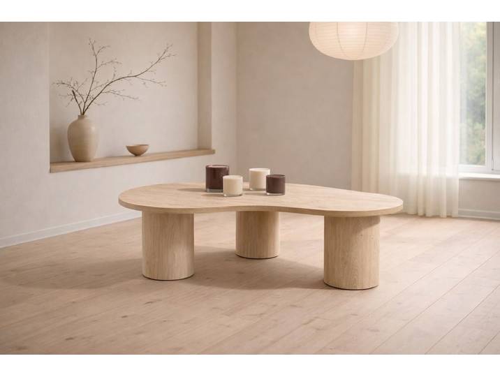 Couchtisch Garino - organisches Design in Holzoptik - Natur - Luxusbetten24